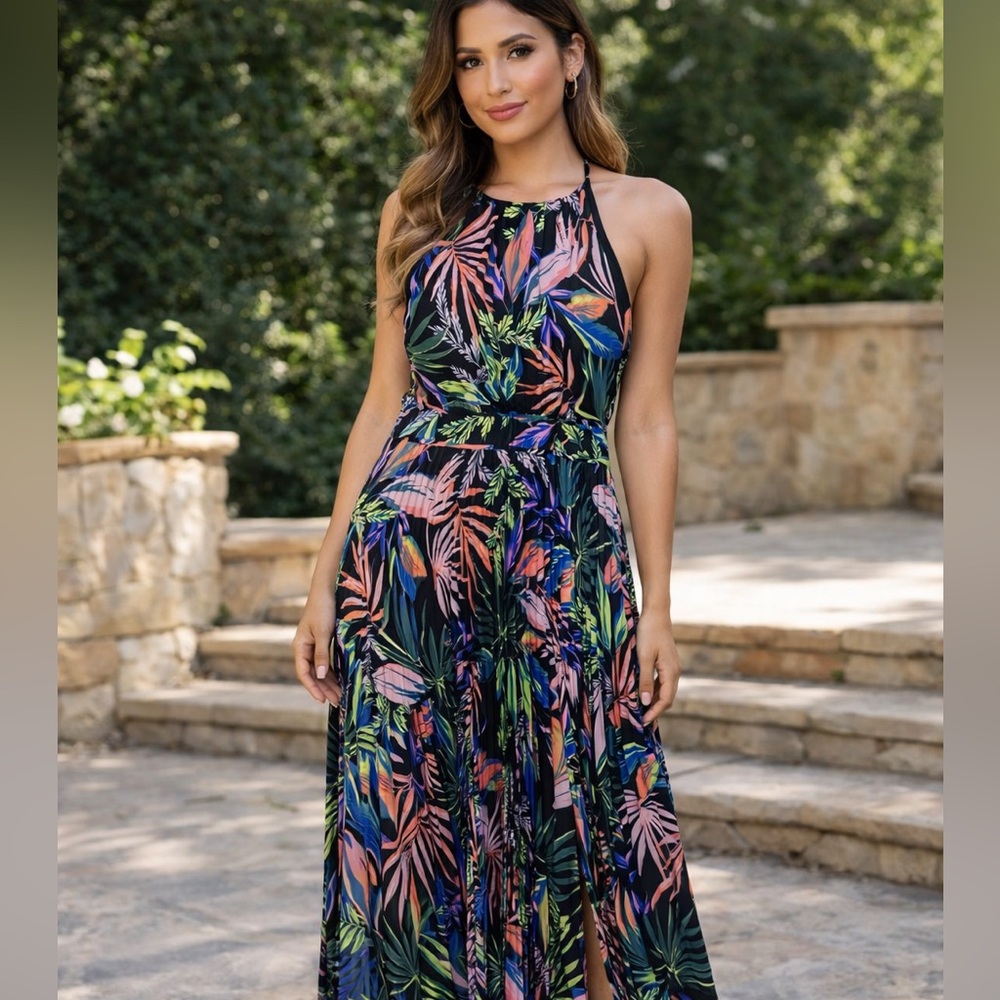 Nordstrom Vibrant Tropical Print Maxi Dress